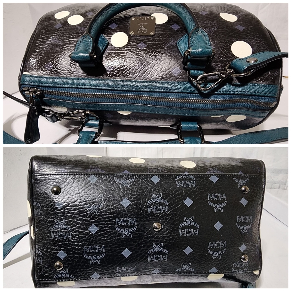 MCM Craig & Karl Snowdome Boston Bag Black/Green - Picture 10 of 16